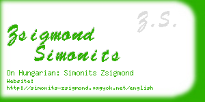 zsigmond simonits business card